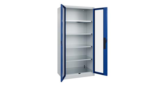 Flügeltür-Werkzeugschrank Acurado, Sichtfenstertüren, 1950x930x600mm 7035/5010
