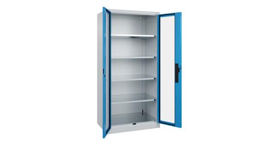 Flügeltür-Werkzeugschrank Acurado, Sichtfenstertüren, 1950x930x600mm 7035/5012
