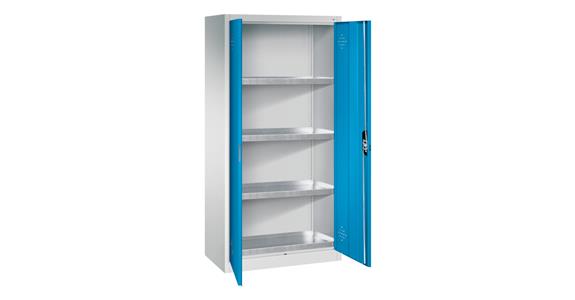 Hazmat cabinet HxWxD 1950x930x500 mm 4 trays each 20 litres RAL 7035/5012