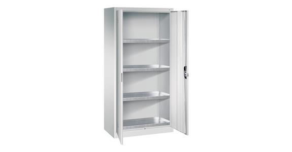 Hazmat cabinet HxWxD 1950x930x500 mm 4 trays each 20 litres RAL 7035
