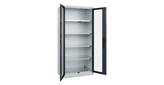 Flügeltür-Werkzeugschrank Acurado, Sichtfenstertüren, 1950x930x500mm 7035/7016