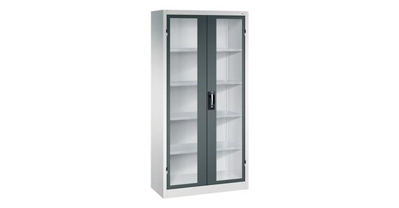 Flügeltür-Werkzeugschrank Acurado, Sichtfenstertüren, 1950x930x400mm 7035/7016