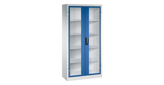 Flügeltür-Werkzeugschrank Acurado, Sichtfenstertüren, 1950x930x400mm 7035/5010