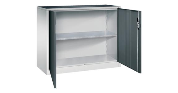Hinged door tool cabinet HxWxD 1000x1200x500 mm 1 shelf RAL 7035/7016