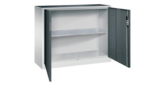 Hinged door tool cabinet HxWxD 1000x1200x400 mm 1 shelf RAL 7035/7016