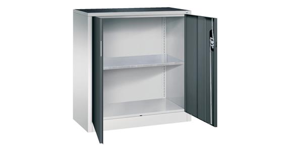 Hinged door tool cabinet HxWxD 1000x930x400 mm 1 shelf RAL 7035/7016
