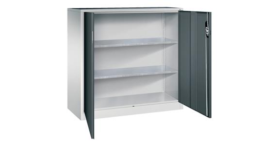 Hinged door tool cabinet HxWxD 1200x1200x500 mm 2 shelves RAL 7035/7016