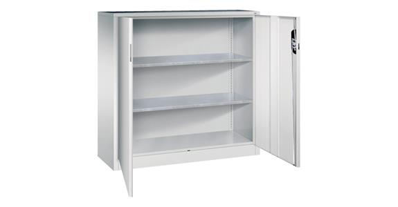 Hinged door tool cabinet HxWxD 1200x1200x400 mm 2 shelves RAL 7035