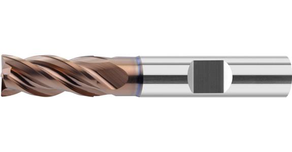 Solid carbide HPC end mill INOX Duocon-coated Z4 HB shaft long dia. 6 mm