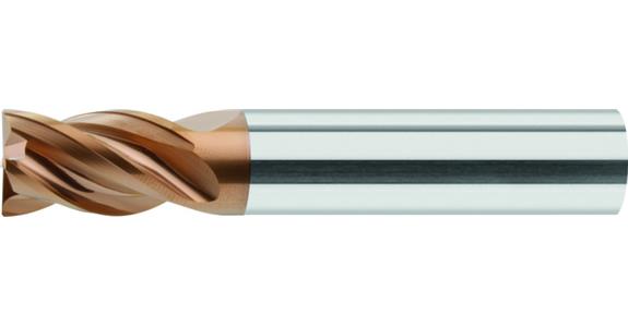 Solid carbide HPC end mill INOX Duocon-coated Z4 HA shaft dia. 8 mm