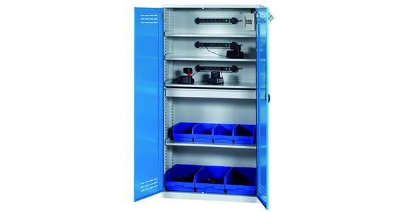 Battery cabinet 1950x1000x500 mm, solid sheet metal doors RAL 7035/5012