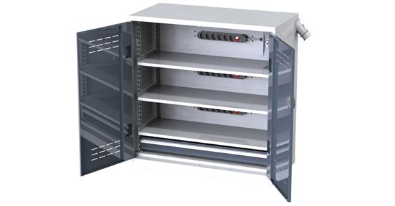 Battery cabinet 1030x500x500 mm, solid sheet metal doors, RAL 7035/7016