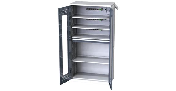 Battery cabinet 1950x1000x500 mm, doors with viewing window RAL 7035/7016