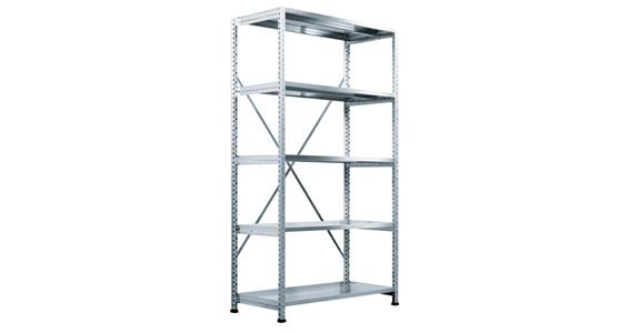 Basic rack, zinc-plated, height 1920mm width 800mm depth 400mm 5 shelves