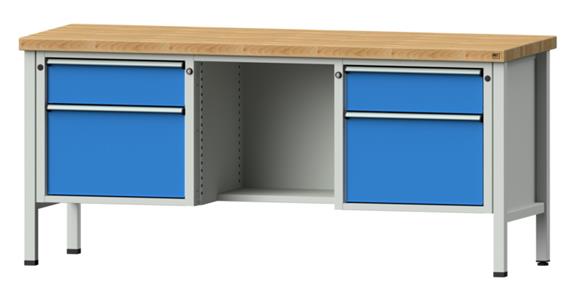 Kastenwerkbank 2000x700x900mm 4 Schubladen mit Sitzer BMP 7035/5012