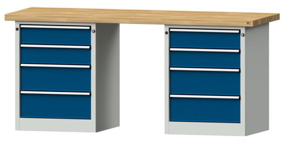 Kastenwerkbank 2000x700x900mm 8 Schubladen Buche-Massivplatte 7035/5010