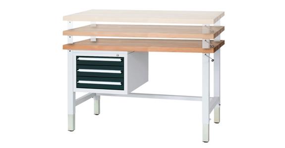 Werkbank H740-1040xB2000xT700 mm Höhenverstellung mechanisch 4x Schublade