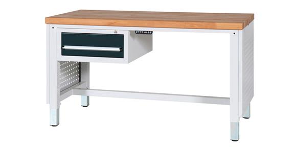 Werkbank H740-1040xB1500xT700 mm Höhenverstellung elektrisch 1x Schublade
