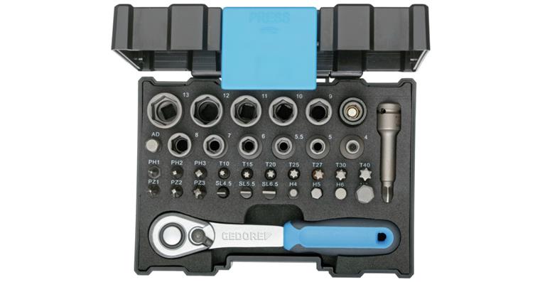 1001110467 bit socket box with ratchet 1/4 inch 35-piece 2998211