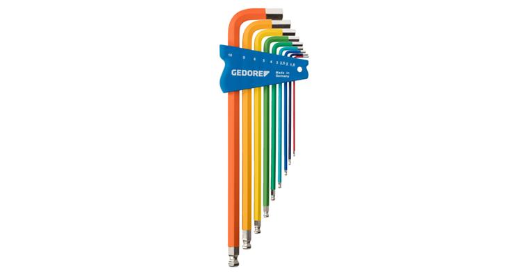 1001110599 Hex key L-wrench set 9-piece colored 3297470