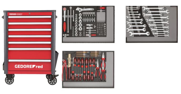 1001112888 tool set in workshop trolley WINGMAN red 129-piece 3301694