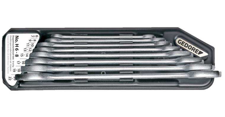 1050108101 double open-end wrench set in holder 8-piece 6-22 mm 6079400