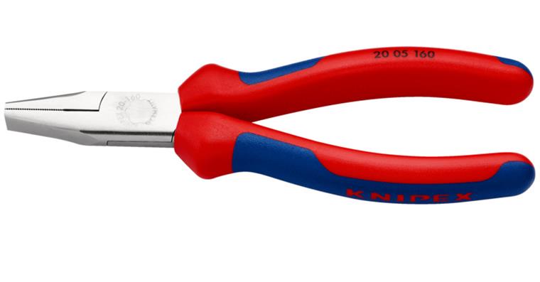 1001594064 Flat nose pliers chrome-plated with multi-component handles 160 mm Article 20 05 160