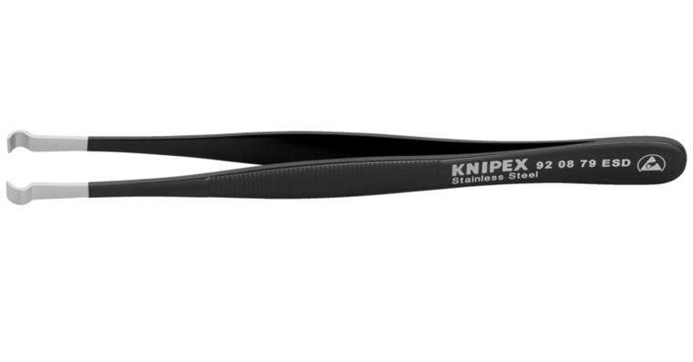 1001600552 Precision tweezers ESD serrated 122 mm Item number 92 08 79 ESD