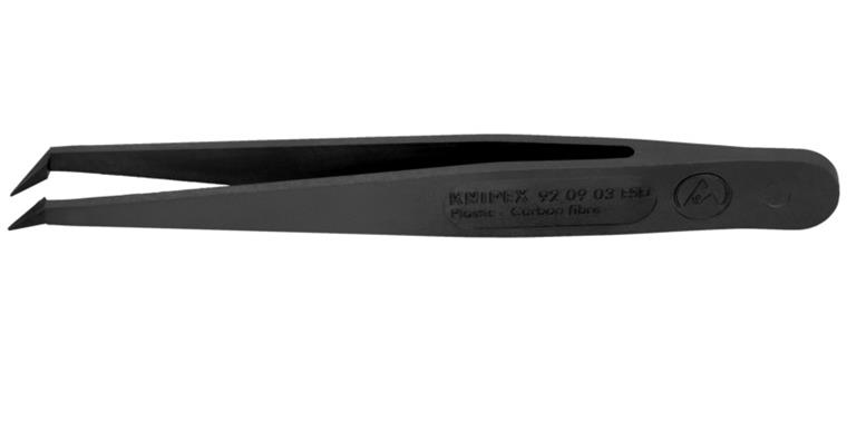 1001500908 Plastic tweezers ESD black smooth 110 mm Item number 92 09 03 ESD