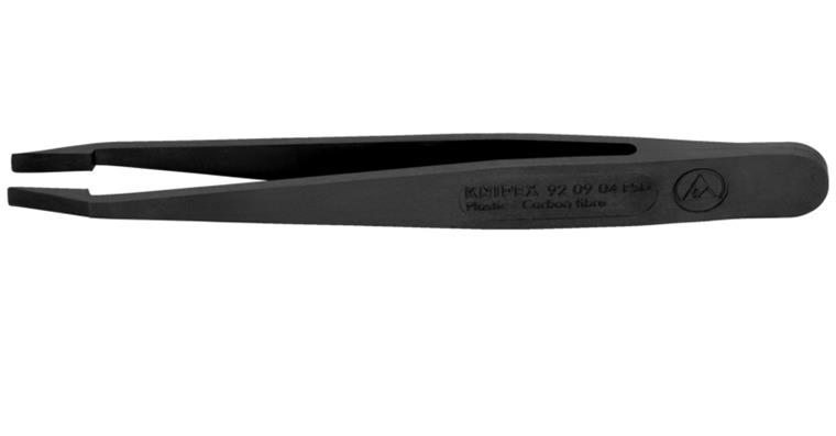 1001500909 Plastic tweezers ESD black smooth 115 mm Article number 92 09 04 ESD