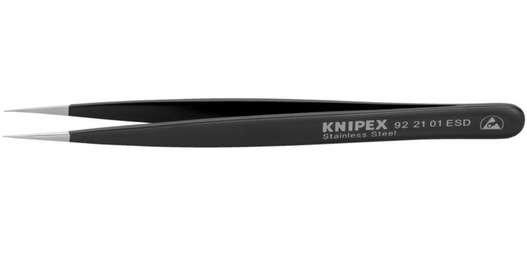 1001500918 Universal tweezers ESD stainless steel smooth 125 mm Item number 92 21 01 ESD