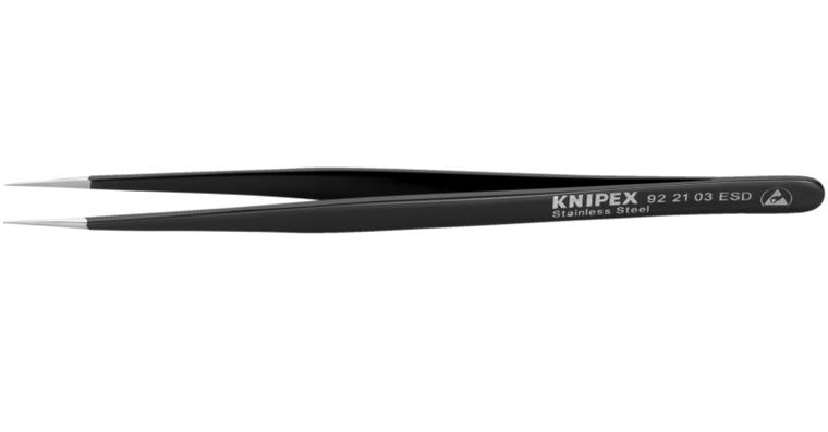 1001500922 Universal tweezers ESD stainless steel smooth 140 mm Item number 92 21 03 ESD