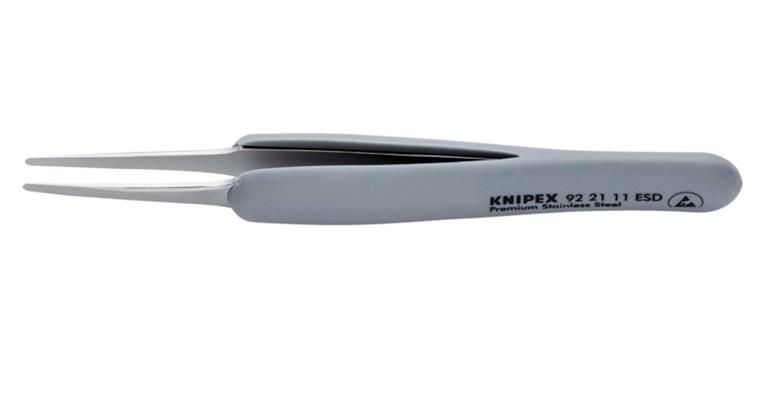 1001607084 Rubber tweezers ESD stainless steel rubber-coated handle 123 mm Article 92 21 11 ESD
