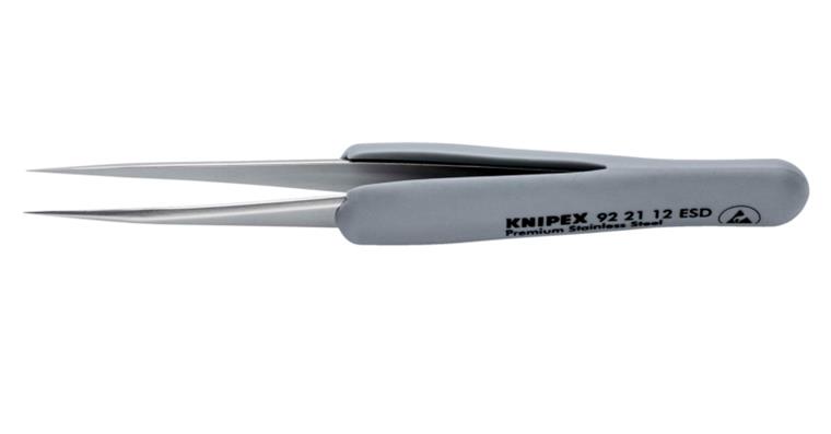 1001607088 Rubber tweezers ESD stainless steel rubber-coated handle 112 mm Article 92 21 12 ESD
