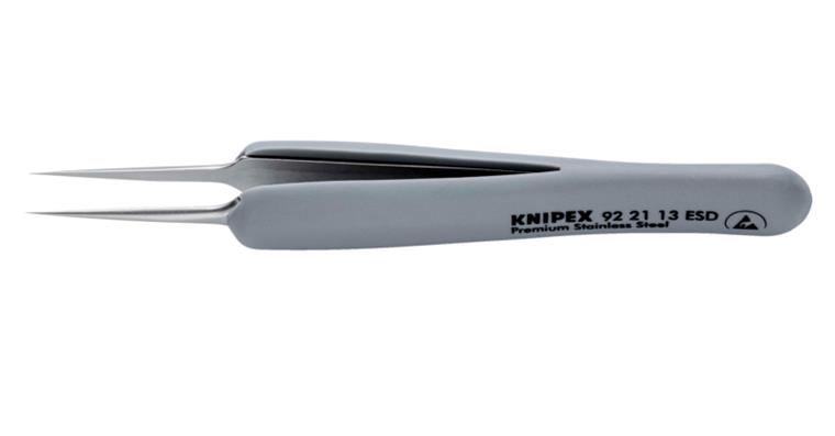 1001607098 Rubber tweezers ESD stainless steel rubber-coated handle 112 mm Article 92 21 13 ESD