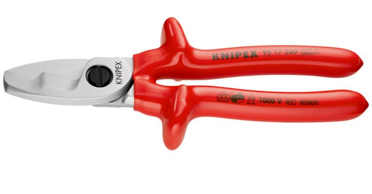 1001594359 Cable shears chrome-plated dip-insulated VDE-tested 200 mm Article 95 17 200