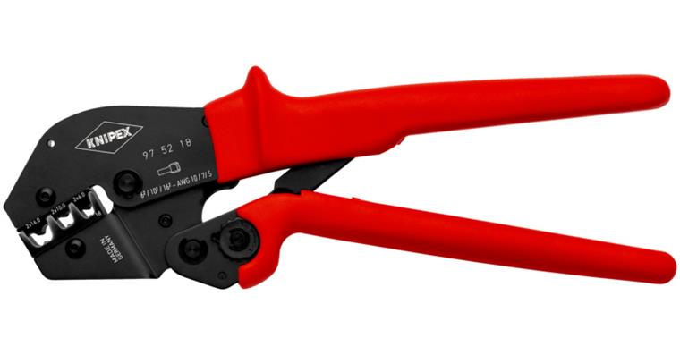 1001500789 Crimping pliers with non-slip plastic coating, burnished 250 mm 97 52 18