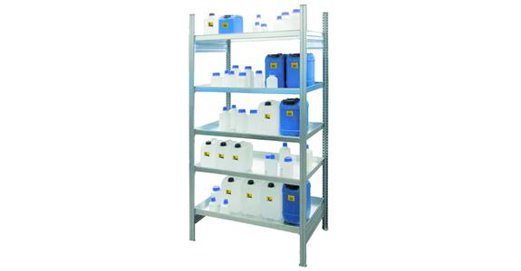 Gefahrstoffregal 1060 x 635 x 2000 mm KG-GR 100 / 4 Wannenböden  - Grundfeld