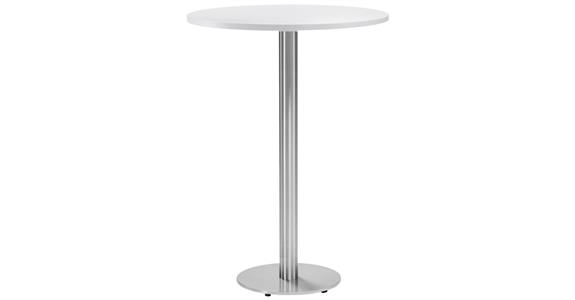 Cafeteria-/Stehtisch Platte rund Ø800 mm Holzdekor Weiß Höhe 1125mm