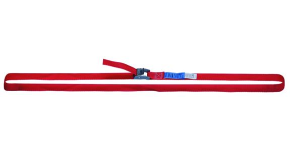 Lashing strap, polyester, 1 piece, w/clamping lock, LC 250daN, W=25mm, L=4m