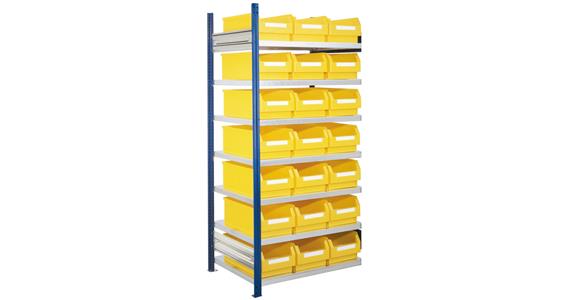 Storage rack 1000x600 H=2000 add-on bay 7 shelves 21 easy-view storage bins