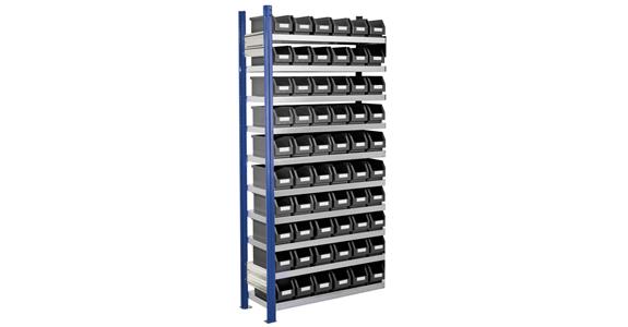 Storage rack 1000x300 H=2000 add-on bay 10 shelves 60 easy-view storage bins