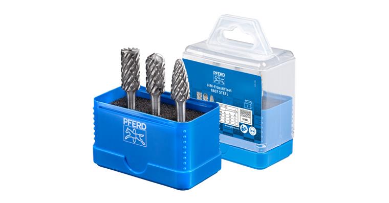 1001441592 carbide burr set 1807 STEEL 3-piece diameter 12 mm shank 6 mm
