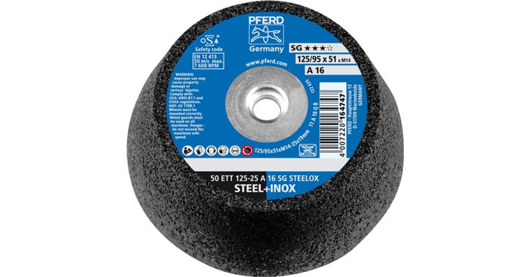 1001429226 cup grinding wheel ETT 125x25 mm M14 performance line SG STEELOX for steel