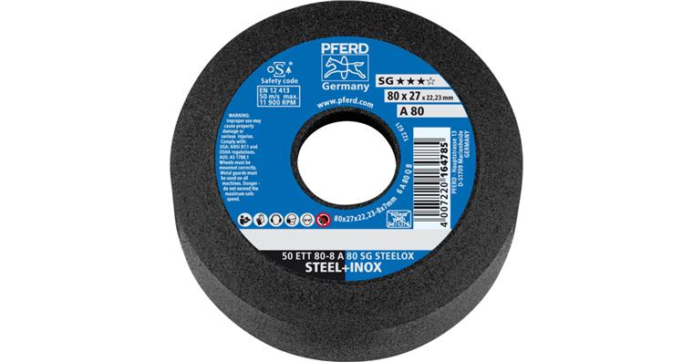 1001429228 cup wheel ETT 80x8x22.23 mm A80 performance line SG STEELOX for steel