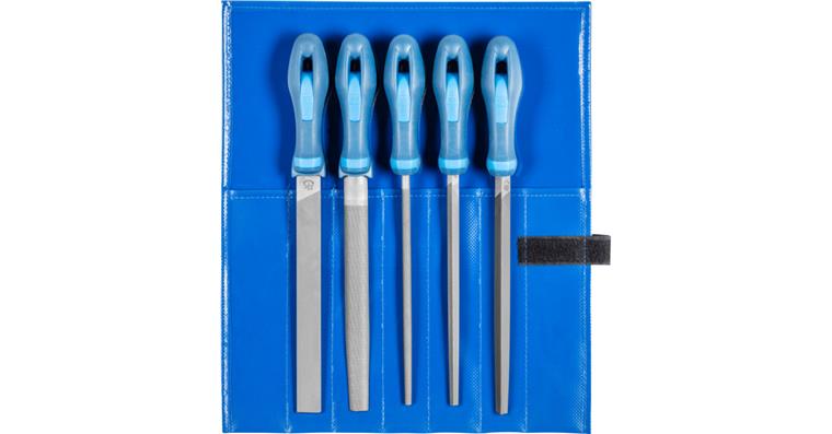 1041100101 workshop file set WR 5-piece in roll bag 200mm cut 1 coarse