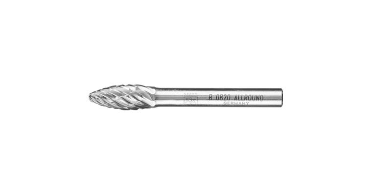 1001437877 carbide burr ALLROUND flame B diameter 08x20mm shank 6 mm