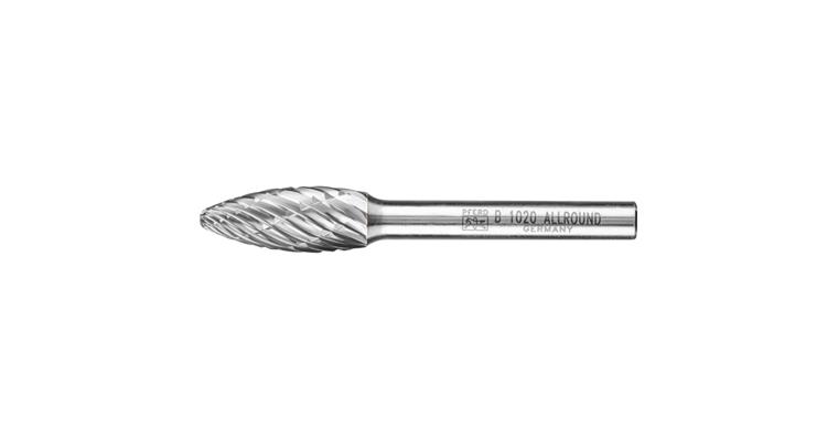 1001437878 carbide burr ALLROUND Flame B Diameter 10x25 mm Shank 6 mm