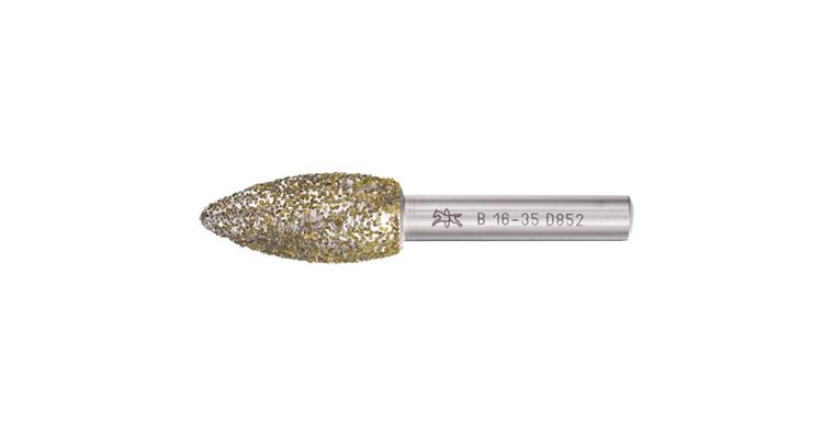 1001446820 diamond mounted point flame shape 16x35x8mm D852 for grinding gray cast iron