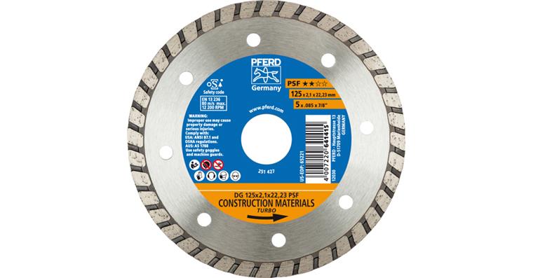 1001434217 diamond cutting blade DG 125x2.1x22.23 mm PSF for cutting stone concrete